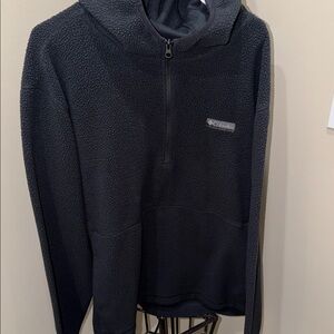Columbia Men’s Black Half-Zip Sherpa Fleece Hoodie